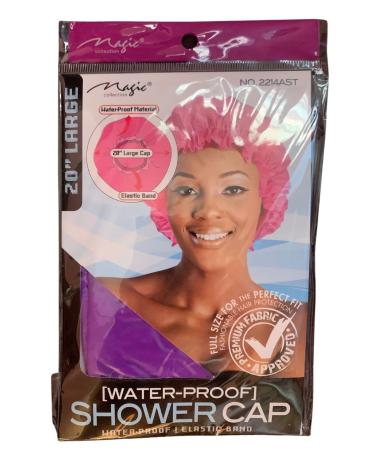 Large Hot Pink Magic Waterproof Shower Cap with Elastic Band - Perfect for Bathing and Hair Care - Buy Online on GoSupps.com
