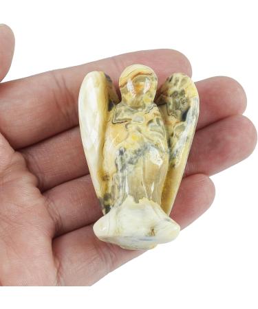 Lovionus89 Naturally Crazy Achache Guardian Angel Statue - Hand-Carved 5cm Healing Crystal Decor - Unique Crazy Agate Figure - Buy Online on GoSupps.com