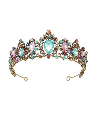MMK Baroque Vintage Rhinestone Crystal Queen Crown - Tiaras and Crown for Women Wedding Tiara for Bride - Costume Princess Crown for Prom/Christmas/Halloween/Birthday