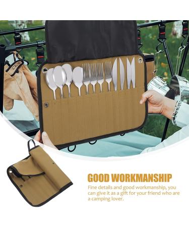 BESPORTBLE Portable Bbq Camping Silverware Kit Cutlery Organizer Picnic Utensil with Bag Spoon Fork Chopstick Set for Hiking Travel Home Silver Serving Utensils Stainless Steel - Buy Online on GoSupps.com