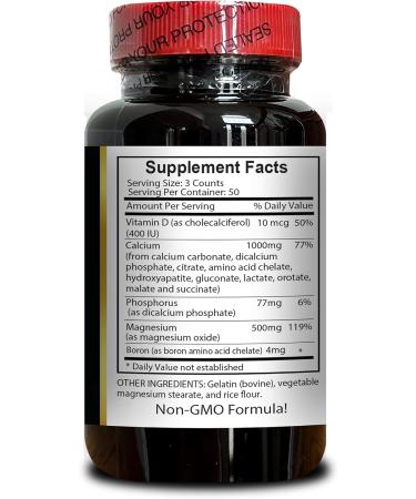 Complete Mineral Blend: Calcium Magnesium Boron & Vitamin D3 Immune Support Vegan Friendly Made in USA | 1 Bottle 150 Counts - Buy Online on GoSupps.com