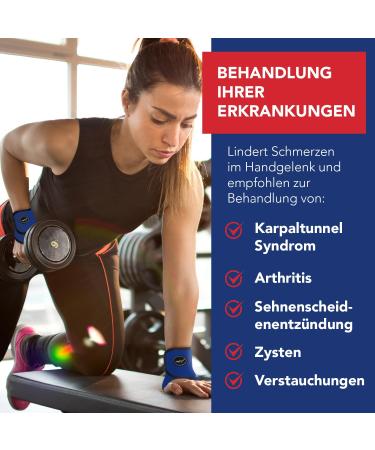 Dr. Arthritis Wrist Support Bandage - Doctor Designed Tendonitis & Carpal Tunnel Relief - Blue Single Pack - Buy Online on GoSupps.com