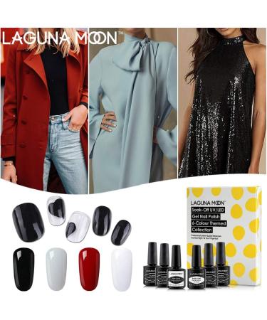 Lagunamoon Gel Nail Polish Set 4 Colours Gel Polish Soak Off UV LED Manicure Set With Base Top Coat Requires Drying Under Nail Lamp-Oscar Collection Oscar Collection | Salon-Grade Polish - Buy Online on GoSupps.com
