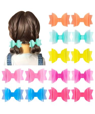 Water Hair Bows  Jelly Bow Hair Clip Solid Transparent Pool Bow Waterproof Hair Bows for Girls Teen Student Child (Yellow Blue)