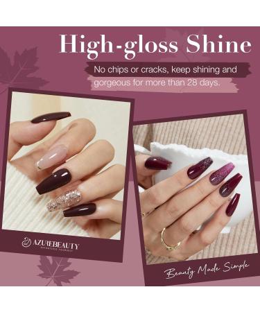 AZUREBEAUTY Dip Powder Nail Kit - 8 Colors Glitter Purple Nude Brown - Complete Dipping Powder Set for Salon & DIY Nail Art - Matte Top Coat & Swatch Sticks Included - Buy Online on GoSupps.com