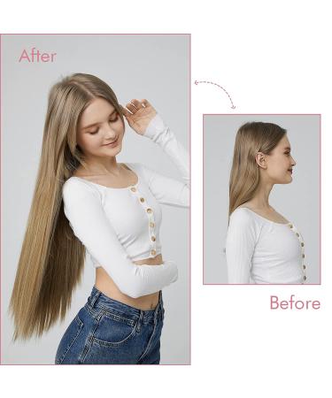 REECHO 24 Inch Invisible Wire Hair Extensions - Adjustable Transparent Headband, Removable Clips, White Blonde - Buy Online on GoSupps.com