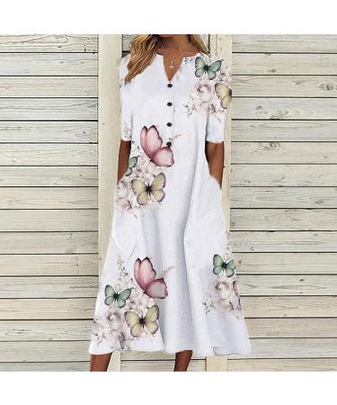 JPVDPA Women Short Sleeve Color Block Midi Dress - XX-Large Pink - Buy Online on GoSupps.com