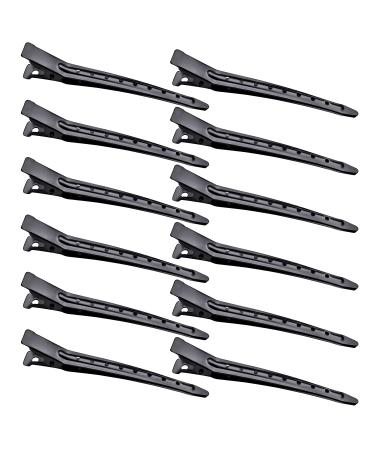 50pcs 3.5 Inches Metal Duck Bill Alligator Hair Clips Black Curl Clips Metal Hair Styling Sectioning Roller Clips with Holes for Salon and Women Girls Accessories Black 3.54 Inch