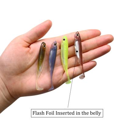 Qualy Soft Plastic Swimbait Paddle Tail Shad Lure - Bass Trout Walleye Crappie Fishing Bait - 6 Pack 3.14in - Buy Online on GoSupps.com