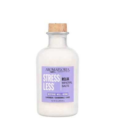 Aromafloria Stress Less Relax Mineral Salts - Soaking Relief for Men & Women - Stress Relief with Aromatherapy Ingredients of Lavender  Chamomile  Sage  & More - Soak & Relax 23 oz Bottle