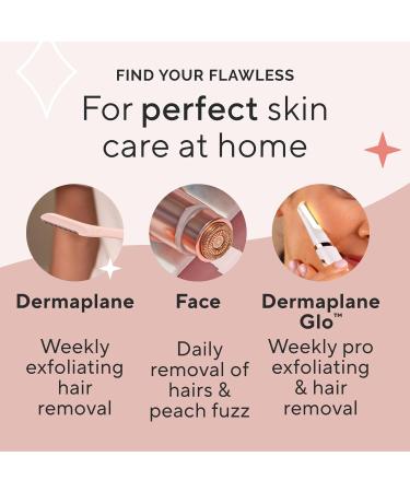 Buy Finishing Touch Flawless Dermaplane Glo - Sonic Lighted Exfoliator & Razor for Facial Hair Removal | 6 Replacement Heads | International Shipping Available - Buy Online on GoSupps.com