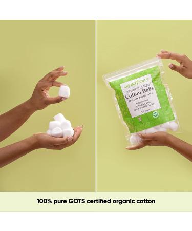 Sky Organics Organic Jumbo Cotton Balls - 300 ct (3 Packs) | 100% Pure GOTS Certified for Sensitive Skin | Beauty & Personal Care Essential - Buy Online on GoSupps.com