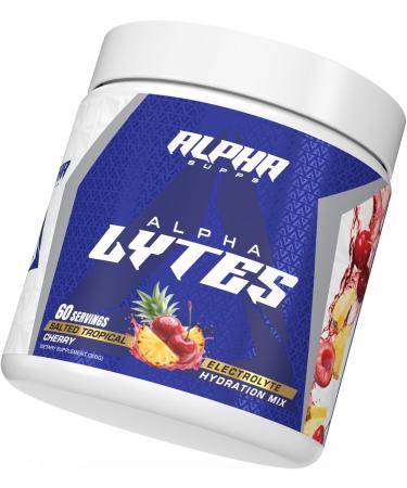 Alpha Lytes - Electrolyte Powder Daily Hydration Drink Mix - Sugar-Free Zero Calorie Instant Formula with Trace Minerals and Antioxidants (60 Servings Salted Tropical Cherry) Salted Tropical Cherry 10.6 Ounce (Pack of 1) - Buy Online on GoSupps.com