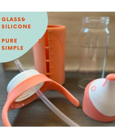 Set of 2 Glass Sippy Cups for Toddlers - The Luca | Mint Green & Indigo Purple | 8oz Spill-Proof Straw Cup | Silicone Straw | BPA-Free - Buy Online on GoSupps.com