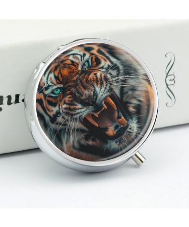 Travel Pill Box with 3 Compartments - Portable Medicine Organizer for Purse & Pocket | Tiger Design - Buy Online on GoSupps.com