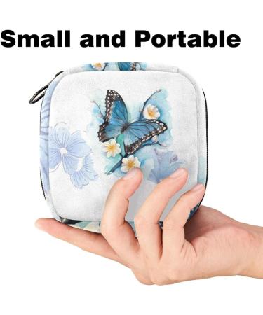 Stylish Butterfly & Floral Napkin Storage Bag Portable Zipper Design for Teen Girls & Women | Perfect Gift - Buy Online on GoSupps.com