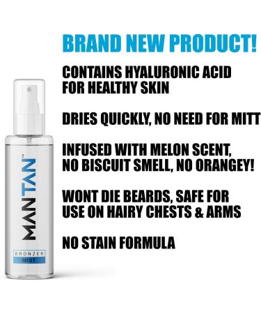 MANTAN Bronzer Mist - Quickest Tan a Man can get! | Clear Gradual Tanning Water For Face & Body - Buy Online on GoSupps.com
