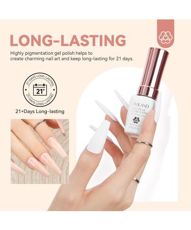 Saviland Jelly Gel Nail Polish Set: Vitamin E Castor Oil Transparent Milky White Nudes Gel Nail Polish Set 16ml Soak off U V Gel Polish Nail Art Polish for Manicure Salon Use milk white&light nude - Buy Online on GoSupps.com