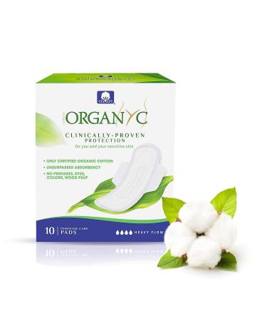 Organyc Organic Cotton Pads Heavy Flow 10 Pads