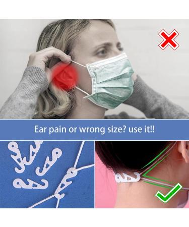 Mask Extender Obles - 50 Anti-Slip Silicone Hooks for Adults & Kids | Adjustable Face Mask Holders & Accessories in White - Buy Online on GoSupps.com