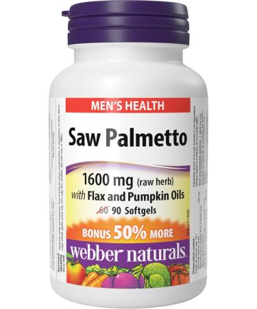 Webber Naturals Saw Palmetto 160 mg Contains Flax and Pumpkin Oil 90 Softgel & Magnesium 500 mg 60 Tablets Enhanced Absorption Mineral Supports Bone and Muscle Functions Vegan Saw Palmetto+ Magnesium 500 mg - Buy Online on GoSupps.com