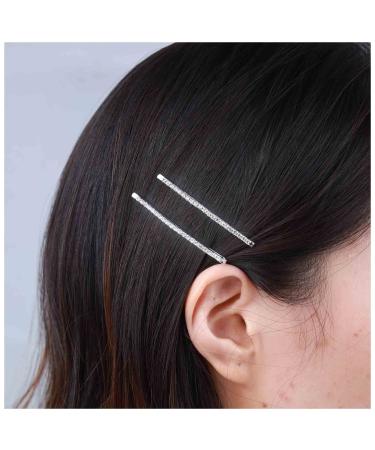 Yheakne Vintage Crystal Hair Clip Pin Crystal Hair Barrette French Crystal Bobby Pins Decorative Hair Accessories for Women and Girls 2Pcs (Silver crystal)