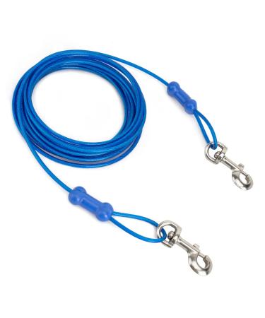 Petphabt heavy duty Dog tie out cable 10ft(3m) for large dog outdoor yard camping garden park pet tie out cable Blue 125lbs 10FT Blue - Buy Online on GoSupps.com