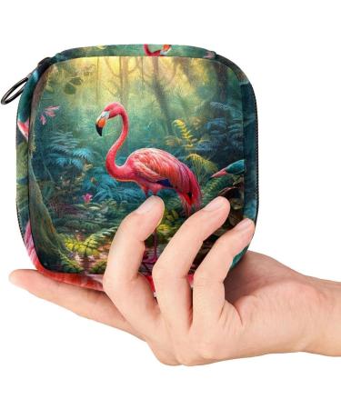 Flamingo Menstrual Pad Storage Bag - Portable Sanitary Napkin Organizer for Women and Teen Girls - Multicolored - Buy Online on GoSupps.com