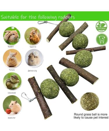 Camiter 15Pcs Rabbit Toys - Natural Timothy Grass Chew Toys for Small Animals | Dental Care Wooden Chain | International Shipping Available - Buy Online on GoSupps.com