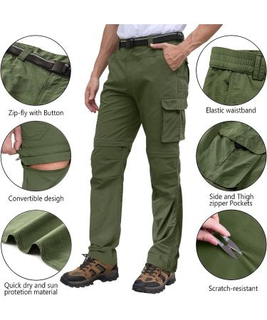Men's Waterproof Quick Dry Hiking Pants - Lightweight Outdoor Fishing Work Pants 34 Army Green - Buy Online on GoSupps.com