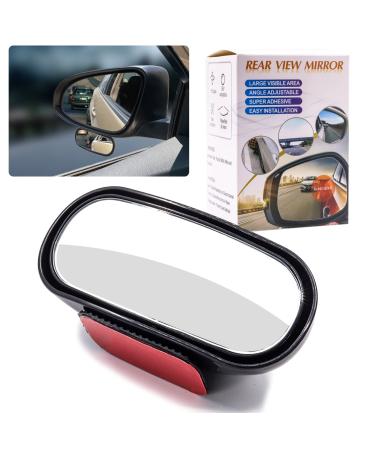 Universal Framed Blind Spot Car Mirror Oval HD Glass Convex Rear View Mirror Wide Angle 360 Rotatable Side Mirror 1pcs Black-B