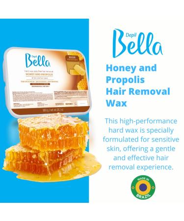 Depil Bella Hard Wax with Honey and Propolis 28.2oz - Professional Hair Removal Wax | High-Performance Honey Wax for Quick Dry & Strip-Free Removal | Suitable for All Skin & Hair Types - Buy Online on GoSupps.com