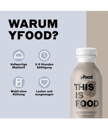 Yfood Drink Cold Brew Coffee - Delicious On-the-Go Meal Replacement 33g Protein 26 Vitamins & Minerals 12 x 500ml 3.00 Pfand - Shop Now! - Buy Online on GoSupps.com