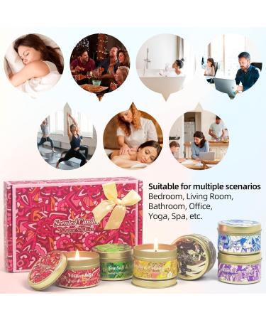 Scented Candles Set - Long Lasting Soy Wax Tin Candles for Home Fragrance | Perfect Gift Set for Women | Mother's Day Christmas Birthday Housewarming | 6 Charming Scents - Buy Online on GoSupps.com