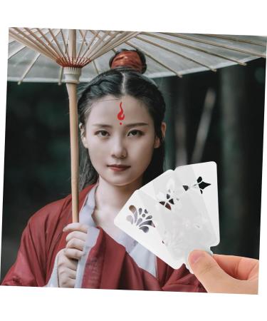 IWOWHERO 1 Set Hanfu Forehead Patch Facial Painting Stencils Mini Makeup Puff Birth Stencil White Pvc - Buy Online on GoSupps.com