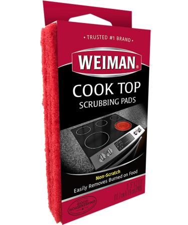 Weiman Cook Top Scrubbing Pads  Gently Clean and Remove Burned-on Food from All Smooth Top and Glass Cooktop Ranges, 3 reusable pads 3 Count (Pack of 1) - Buy Online on GoSupps.com