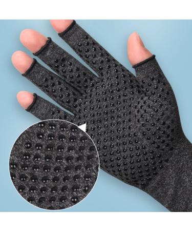 Compression Gloves for Carpal Tunnel Relief - Fingerless Non-Slip Grey Recovery Gloves - Large Size 1 Pair - Buy Online on GoSupps.com