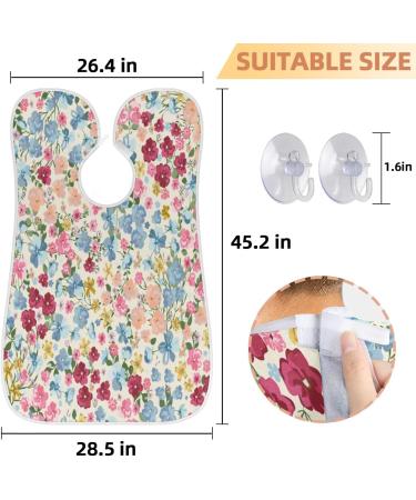 Beard Bib Apron for Men - Non-Stick Waterproof Hair Catcher Cape for Easy Shaving & Trimming | Stylish Floral Design - Buy Online on GoSupps.com