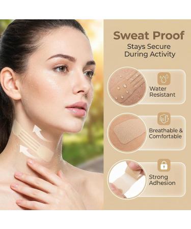 JCWPVA Neck Lift Tape - 20PCS Instant Invisible Face & Neck Tightening Patches Lifting Tape for Sagging Skin & Wrinkles Best Behind Neck Support for All Skin Types (4 Bands+20 Patches) - Buy Online on GoSupps.com