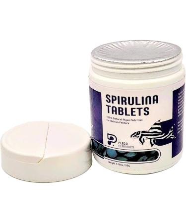 Plecoceramics 100% Spirulina Tablets Sinking Algae Fish Food for Plecos Ancistrus & Herbivorous Bottom Feeders Plant-Based Nutrition for Digestion Color & Immunity (1.76 oz / 50 g) - Buy Online on GoSupps.com