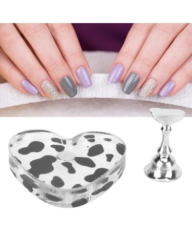 Nail Practice Holder Free DIY Manicure Tool Nail Display Stand Cow Texture Fade Resistant for Nail Artists for Home for Salon (Sliver) - Buy Online on GoSupps.com
