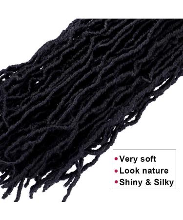 MEDO 7Packs New Faux Locs 24 Inch Crochet Hair Soft Locs Curly Wavy Pre-Looped Faux Locs Goddess Synthetic Fiber Hair Extensions - 24Inch 1B (Pack of 7) - Buy Online on GoSupps.com