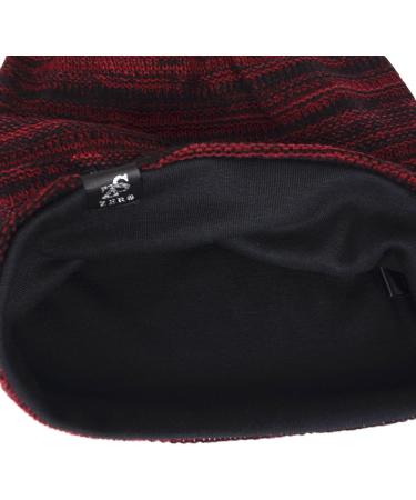 Men's Oversized Skull Slouch Beanie in Claret | Large Skullcap Knit Hat - Buy Online on GoSupps.com
