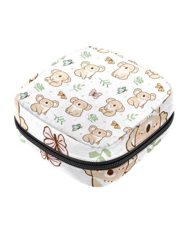 Guantierendiy Sanitary Napkin Storage Bag Koala Butterfly Pattern Menstrual Cup Pouch Nursing Pad Holder Tampon Bags Feminine Product Pouches Portable Period Kit Bag Color 2