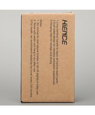 Hience Bamboo Shower Brush - Long Stem Back Scrubber with Soft & Stiff Bristles for Deep Cleaning & Peeling | Ideal Wet & Dry Bathing Brush in Light Blue - Buy Online on GoSupps.com