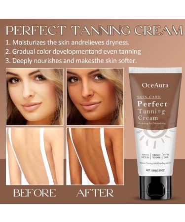 Luyuttn Selftanner selftanning cream with brush selftanning face natural tanning cream with immediate effect for every skin 100 g - Buy Online on GoSupps.com