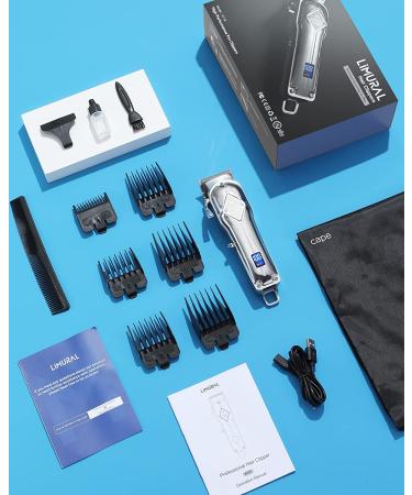 Limural Hair Clippers for Men - Professional Cordless Barber Clippers for Hair Cutting & Grooming | Rechargeable Beard Trimmer with LED Display & Silver Metal Casing - Buy Online on GoSupps.com