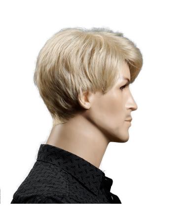 HAIRSW 6inch Short Blonde Wig for Men | Natural Straight HairStyle | Heat Resistant Fiber - Buy Online on GoSupps.com