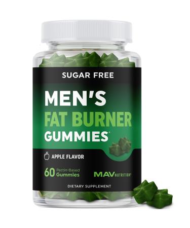 Men s Fat Burner Gummies for Weight Loss | Green Tea Green Coffee Bean Garcinia Cambogia & Ketones | Belly Fat Burner for Men Weight Loss Gummies | Apple Flavored Pectin-Based | 60 Gummies