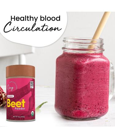OMG Superfoods Organic Beet Root Powder - 8 Ounces Nitric Oxide Booster Known for Boosting Stamina & Increases Energy Resealable Pouch - Buy Online on GoSupps.com